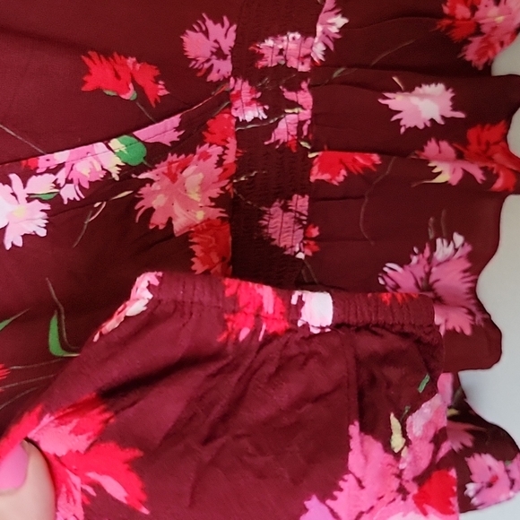 Express Romantic floral long sleeve surplice peplum top XL - Picture 4 of 8